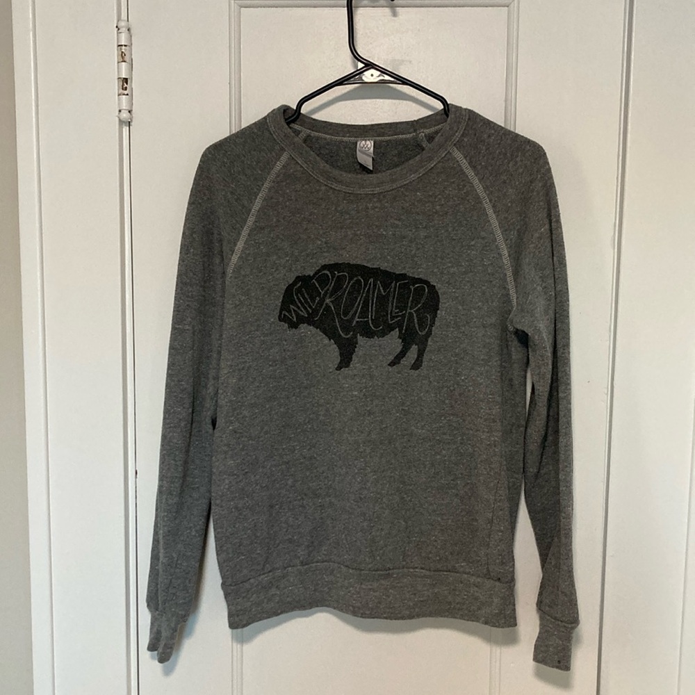 “Wild Roamer” buffalo crewneck sweatshirt